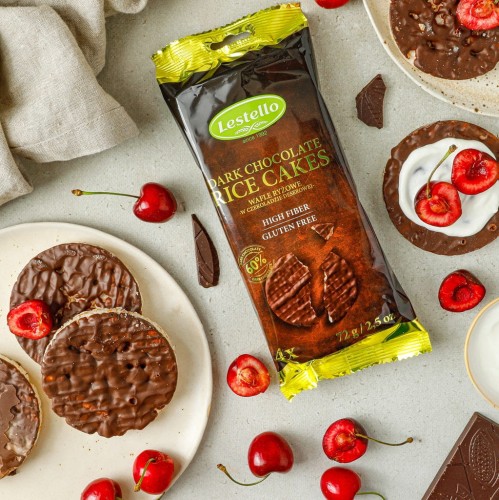 WAFLE RYŻOWE W CZEKOLADZIE DESEROWEJ 72G BEZGLUTENOWE LESTELLO