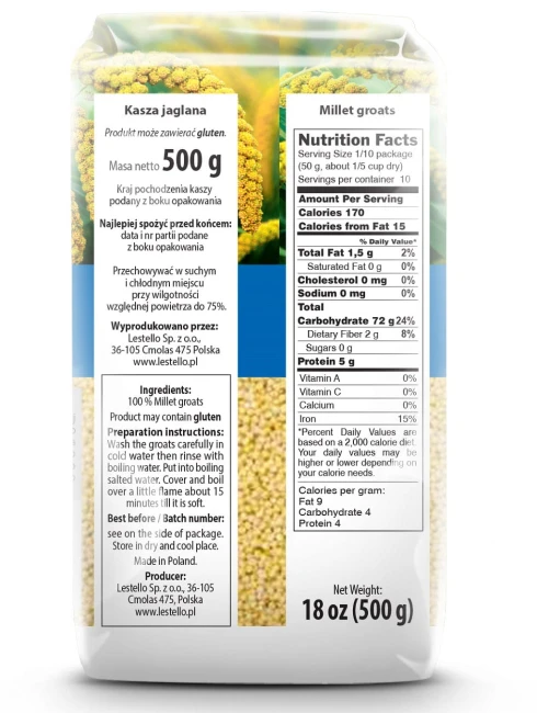 Kasza Jaglana Lestello - opakowanie produktu