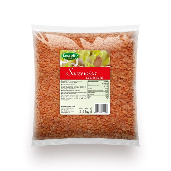 SOCZEWICA CZERWONA 2,5KG LESTELLO