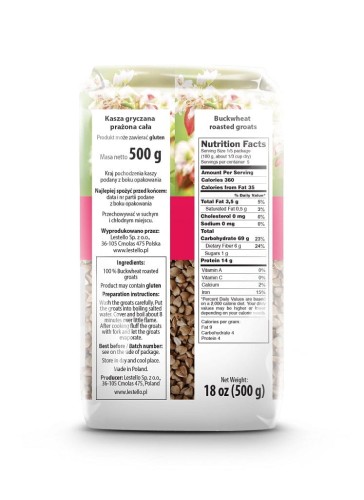 KASZA GRYCZANA PRAŻONA 500G LESTELLO